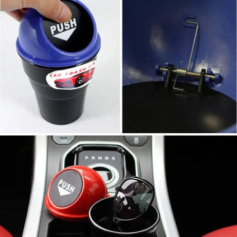 Car Trash Can Organizer Garbage Holder Storage Bag Trash Bin Paper Dustbin (Random Color)