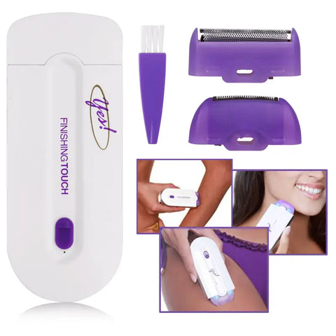 Women’s Electric Hair Remover with Advanced Sensa-Light Technology & Built-in LED Light | Safe & Painless Shaver for Face, Arms, Armpits, Legs & Full Body | Portable Lipstick-Design Razor, Washable Head, Gentle on Skin, Battery Operated